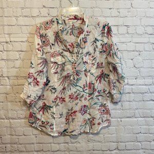 Eden Olivia Size Medium 100% Cotton Vneck Tunic